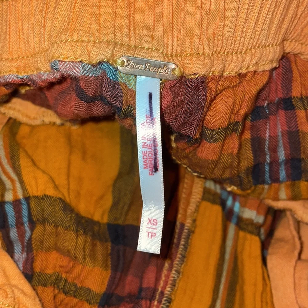 Free people yellow plaid pants